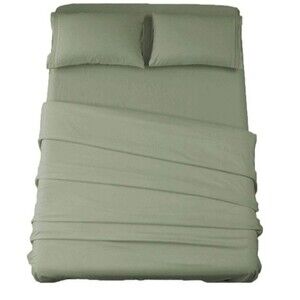 New Sonoro Kate 6pc King Size Microfiber Bed Sheet Set Sage Green